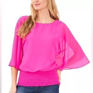 Signature by Sangria Fuchsia Women's Blouse